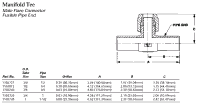 Manifold Tee compression fittings, Flare  x Fusible pipe end